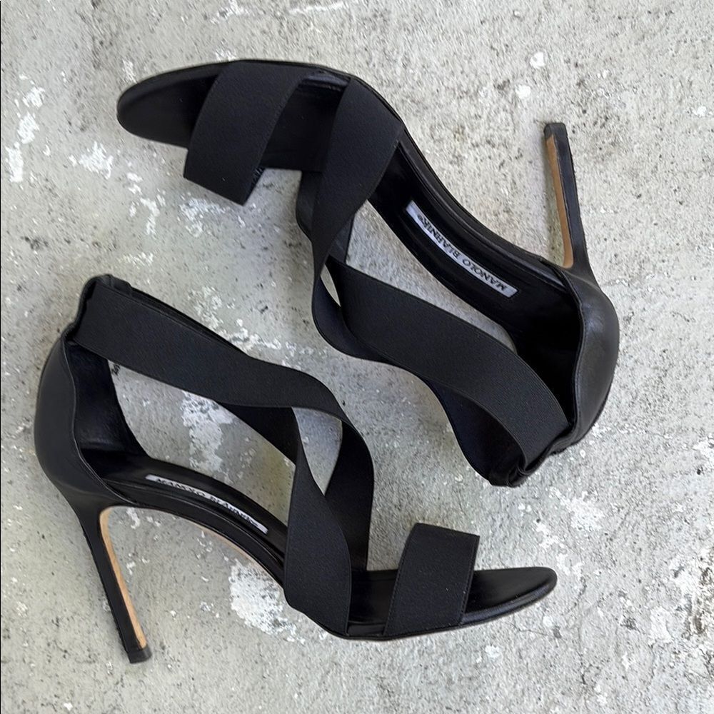 Manolo Blahnik elastic strappy sandals